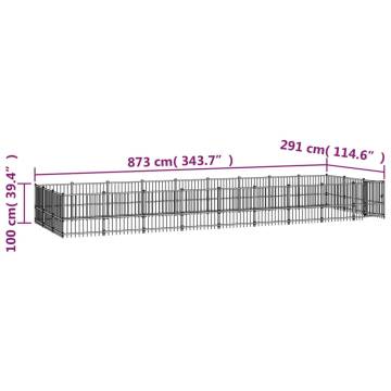 Outdoor Dog Kennel Steel 25.4 m² - Safety & Comfort