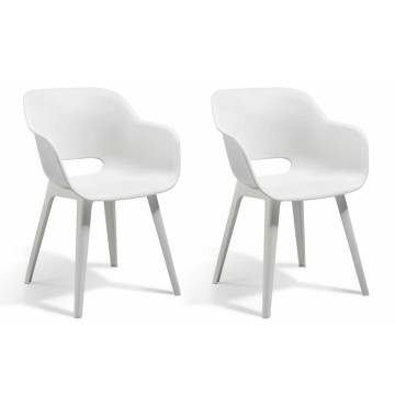 Keter Akola Outdoor Chairs - 2 Pcs White | Hipomarket