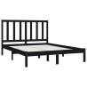 Black Solid Wood Pine Bed Frame - King Size 150x200 cm