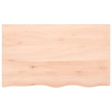 Untreated Solid Wood Bathroom Countertop - 100x60 cm