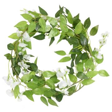 Artificial Flower Garlands - 6 Pcs White 200 cm | Hipomarket