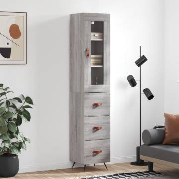 Highboard Grey Sonoma 34.5x34x180 cm - Stylish Storage Solution