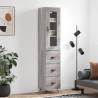 Highboard Grey Sonoma 34.5x34x180 cm Engineered Wood Colour grey sonoma Quantity in Package 1 Model 3 drawers 