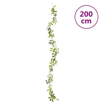 Artificial Flower Garlands - 6 Pcs White 200 cm | Hipomarket