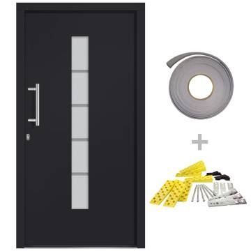 Front Door Aluminium & PVC Anthracite 100x200 cm - Secure & Stylish