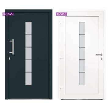 Front Door Aluminium & PVC Anthracite 100x200 cm - Secure & Stylish