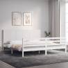 Bed Frame with Headboard White Super King Size Solid Wood Colour white Size 180 x 200 cm 