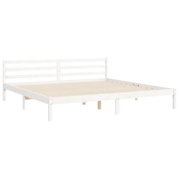 White Super King Size Bed Frame with Headboard | Hipomarket