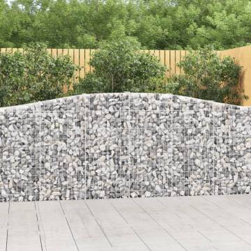 Arched Gabion Baskets 9 pcs | Galvanised Iron Garden Decor