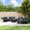 10 Piece Garden Lounge Set Black Solid Wood Pine Colour black pine Number of 10 