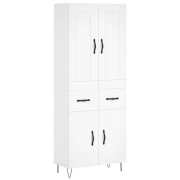 Elegant Highboard in White - 69.5x34x180 cm | Hipo Market