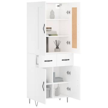 Elegant Highboard in White - 69.5x34x180 cm | Hipo Market