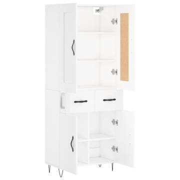 Elegant Highboard in White - 69.5x34x180 cm | Hipo Market