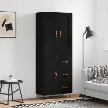 Stylish Highboard Black | 69.5x34x180 cm | Hipomarket