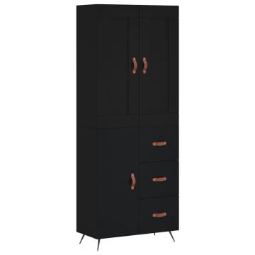 Stylish Highboard Black | 69.5x34x180 cm | Hipomarket