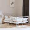 Bed Frame White Solid Wood 135x190 cm Double Colour white Size 135 x 190 cm 