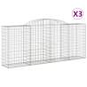 Arched Gabion Baskets - 3 pcs | Galvanised Iron Garden Decor