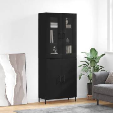 Elegant Highboard Black - Stylish Storage Solution 69.5x34x180 cm