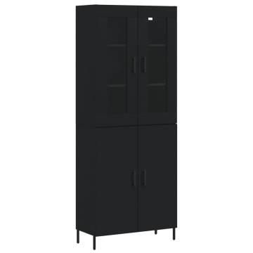 Elegant Highboard Black - Stylish Storage Solution 69.5x34x180 cm