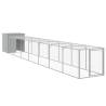 Light Grey Chicken Cage with Run - 110x81x110 cm Galvanised Steel