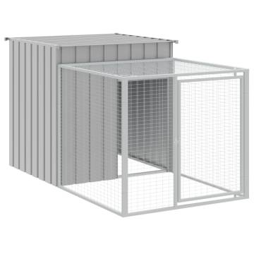 Light Grey Chicken Cage with Run - 110x81x110 cm Galvanised Steel