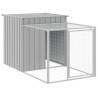 Light Grey Chicken Cage with Run - 110x81x110 cm Galvanised Steel