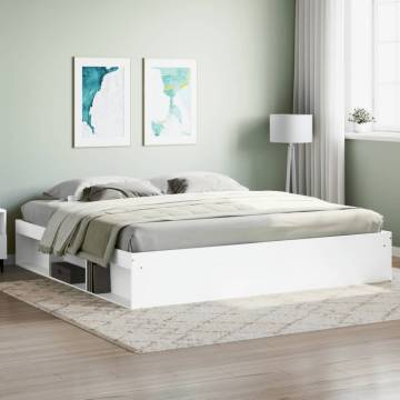 Modern White Bed Frame 200x200 cm | Stylish & Practical