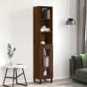 Highboard Brown Oak 34.5x34x180 cm Engineered Wood Colour brown oak Quantity in Package 1 Model 1 glass door 