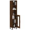 Stylish Highboard Brown Oak - 34.5x34x180 cm | HipoMarket