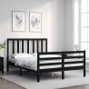 Bed Frame with Headboard Black 120x200 cm Solid Wood Colour black Size 120 x 200 cm 