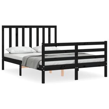 Black Bed Frame with Headboard 120x200 cm - Hipomarket