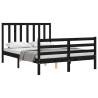 Black Bed Frame with Headboard 120x200 cm - Hipomarket