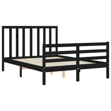 Black Bed Frame with Headboard 120x200 cm - Hipomarket