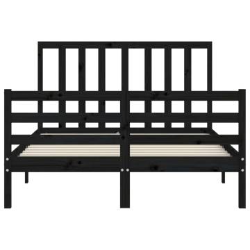 Black Bed Frame with Headboard 120x200 cm - Hipomarket