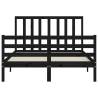 Black Bed Frame with Headboard 120x200 cm - Hipomarket