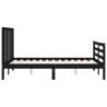 Black Bed Frame with Headboard 120x200 cm - Hipomarket