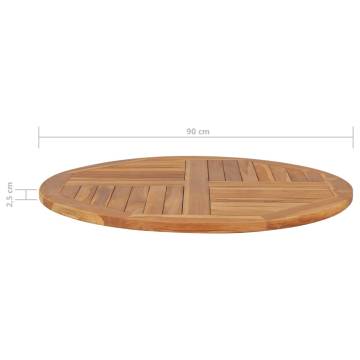 Solid Teak Wood Round Table Top - 90 cm Diameter