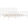 White Bed Frame with Headboard 180x200 cm - Super King Size