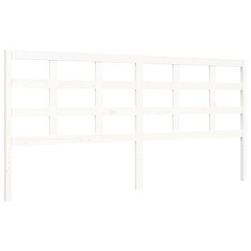 White Bed Frame with Headboard 180x200 cm - Super King Size