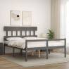 Solid Pine Grey King Size Bed Frame with Headboard