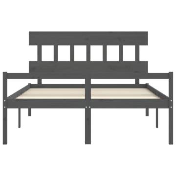 Solid Pine Grey King Size Bed Frame with Headboard