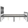 Solid Pine Grey King Size Bed Frame with Headboard