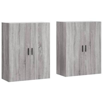 Wall Mounted Cabinets 2 pcs Grey Sonoma | Elegant Storage