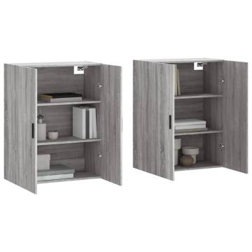 Wall Mounted Cabinets 2 pcs Grey Sonoma | Elegant Storage