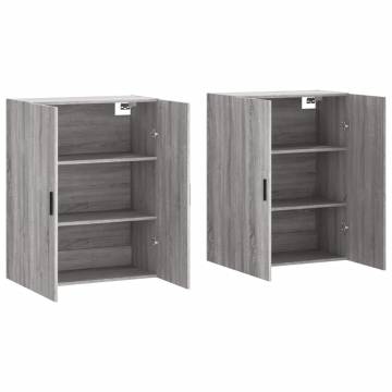 Wall Mounted Cabinets 2 pcs Grey Sonoma | Elegant Storage