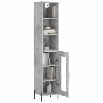 Stylish Highboard Concrete Grey - 180 cm Engineered Wood