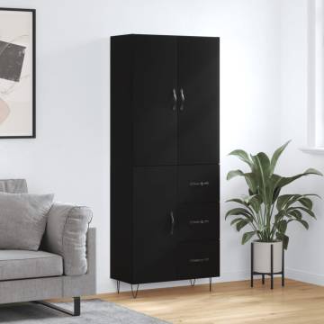 Stylish Highboard Black - 69.5x34x180 cm | Hipomarket