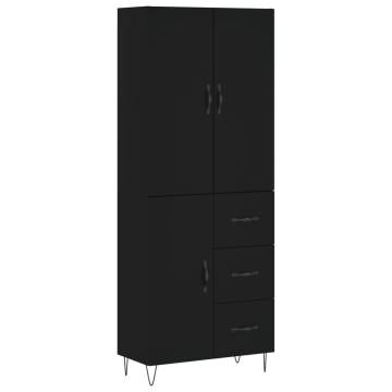 Stylish Highboard Black - 69.5x34x180 cm | Hipomarket