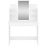 White Dressing Table with Mirror 96x39x142 cm - Hipomarket