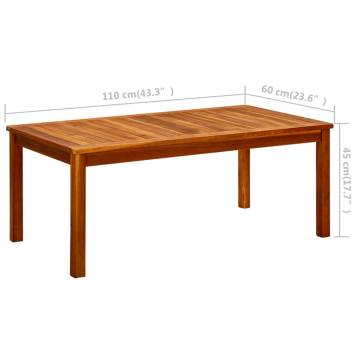 Garden Coffee Table - Solid Acacia Wood 110x60x45 cm